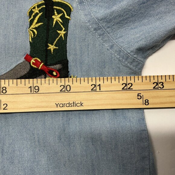 Sz. Small Wester Button Down Embroidered Boots 22.50" PTP - Picture 10 of 10